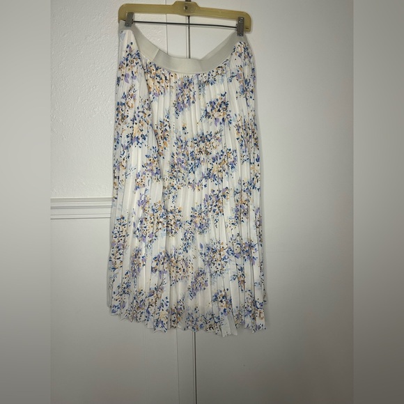 Vince Camuto Pleated Midi Skirt in White and Blue size XXL new with tag - Picture 2 of 8